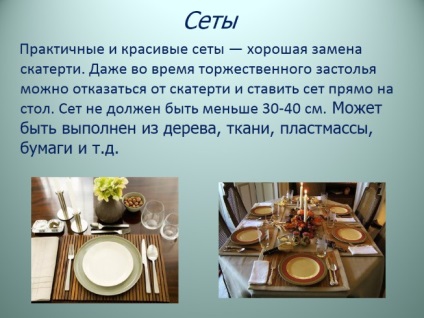 Prezentare - setarea mesei pentru cină