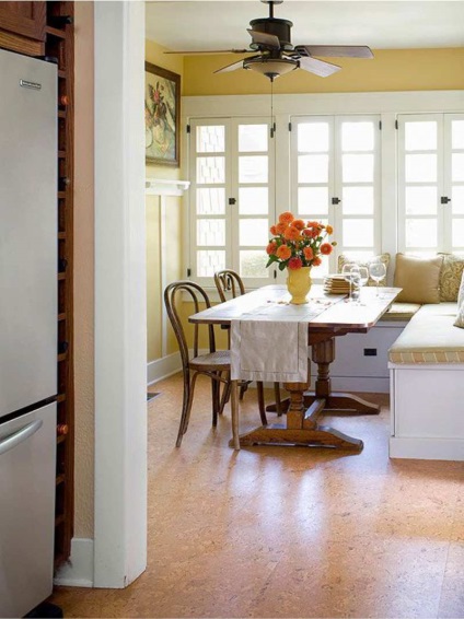 Podele din plută în bucătărie - fotografie în interior și 11 sfaturi pentru alegere