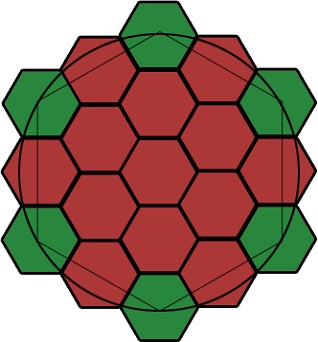 Generarea simplă a unei grile hexagonale (hexagonale) din centrul rotației matricei sub orice unghi