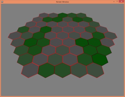 Generarea simplă a unei grile hexagonale (hexagonale) din centrul rotației matricei în orice unghi