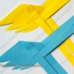 Păsări țesute din hârtie