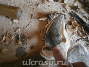 Ciorapi din lemn sculptat - Amur de căpșună - cu lecția de mâini proprii