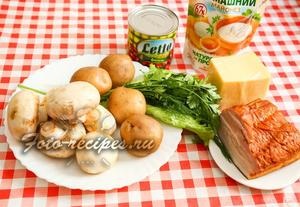 Salată cu fasole, ciuperci și brânză rețetă cu fotografie pas cu pas