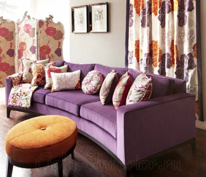 Canapea de liliac în interiorul a 10 soluții elegante »
