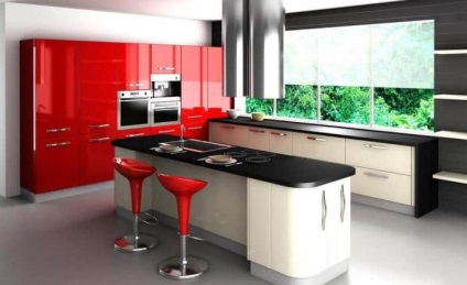 Combinația de culori în interiorul bucătăriei - ideea de soluții de culoare