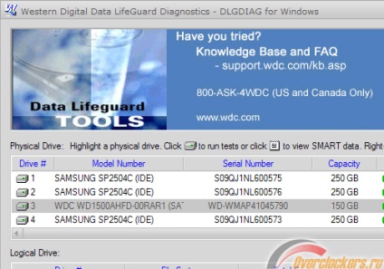 Utilități Western Digital de date salvamar diagnostic, Seagate scaune 1