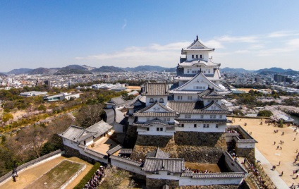 Castelul albastru alb (himeji) din Japonia istorie, fotografie, descriere, hartă