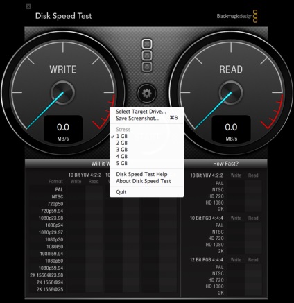 Blackmagic disk sebesség teszt - teljesítményét teszt meghajtók mac