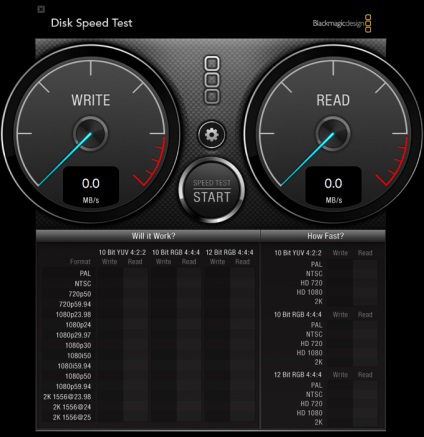 Blackmagic disk sebesség teszt - teljesítményét teszt meghajtók mac