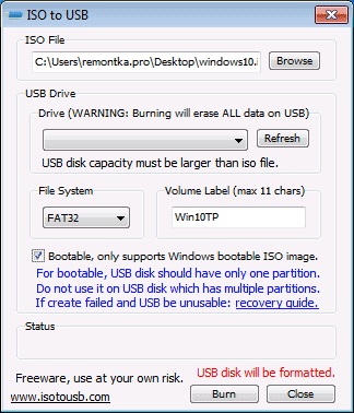 Iso usb