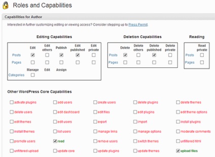 Cum se adaugă și se elimină drepturi pentru rolurile utilizatorilor în wordpress, amoseo