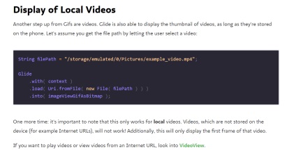 Cum se utilizează biblioteca glide pentru fișierele video (previzualizare pentru toate videoclipurile) - stivuire de suprapunere