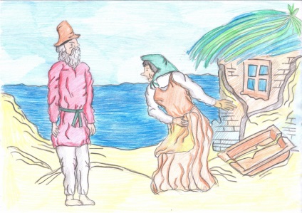 Cum să desenezi un bătrân dintr-un basm despre un pescar și un pește în etape
