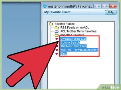 Cum se transferă favoritele AOL
