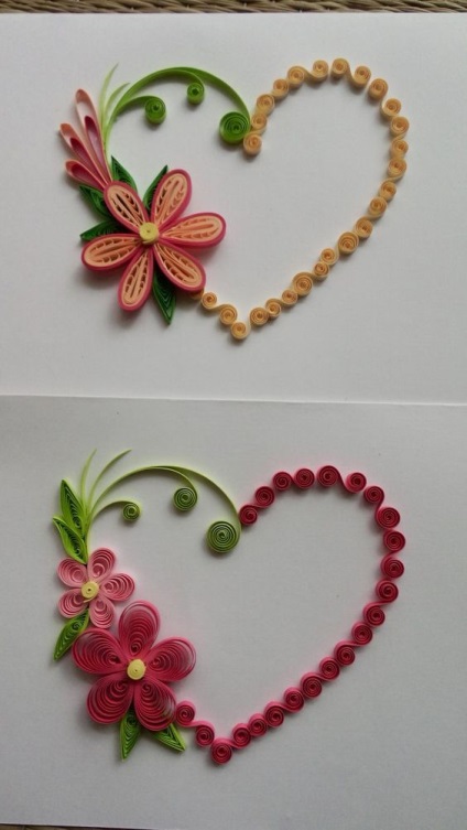 Hogyan készítsünk egy Valentin papírból Quilling technika