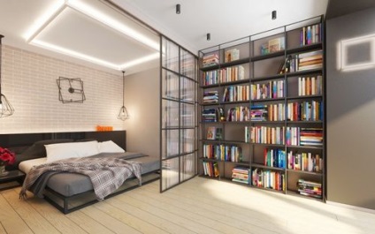 Apartament studio cu dormitor și bucătărie - design de fotografie