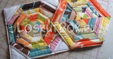 Patchwork cusut din benzi - cutie de mozaic