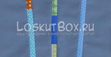 Patchwork cusut din benzi - cutie de mozaic