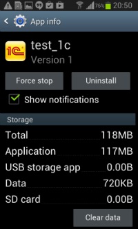 Aplicație mobilă pentru Android cu 1c 8