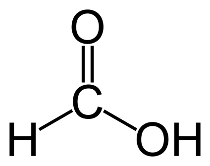 Molecula acidului formic constă în ce atomi se compune din molecula acidului formic