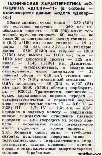 Descrierea structurilor motocicletelor Nipru-11 și Nipru-16 - despre Ural și Dnepr din reviste vechi - articole