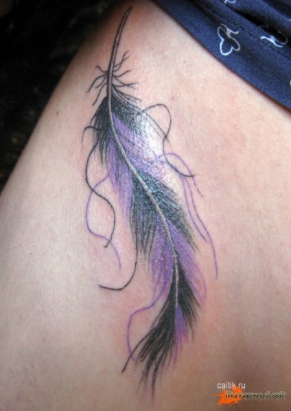 Feather tetoválás jelentését és fotók tetoválás tollal Firebird, Peacock, az indiai