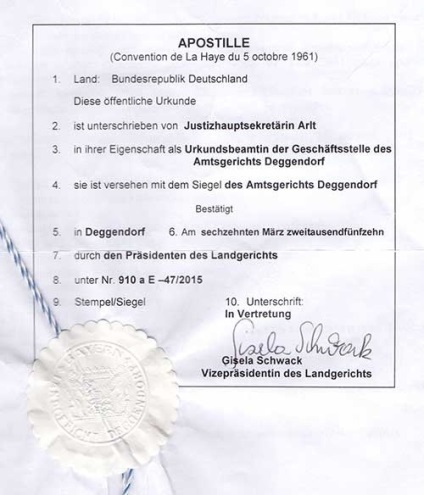 Apostila și legalizarea documentelor în Germania