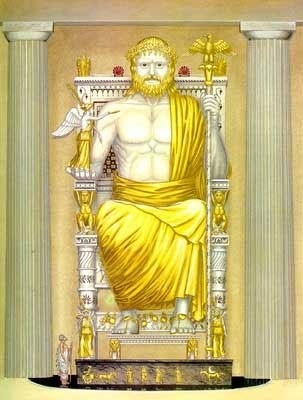 Miracol de statuia lumina a lui Zeus în Olympia - minuni ale lumii