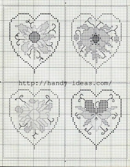 Inimile de flori pentru broderie prin mâna lui (schematică)
