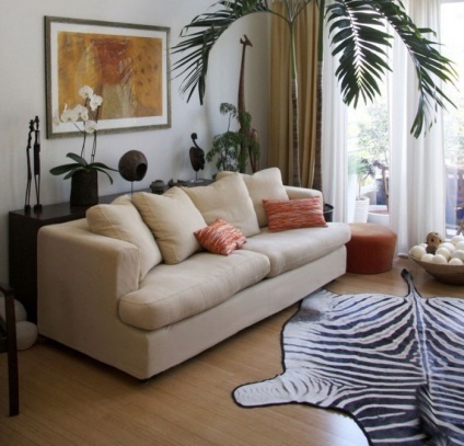 Design interior în stilul african de culori, mobilier și decor
