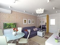 Belsőépítészeti Hruscsov - ár, rendeljen egy tervezési projekt lakások a Hruscsov olcsó