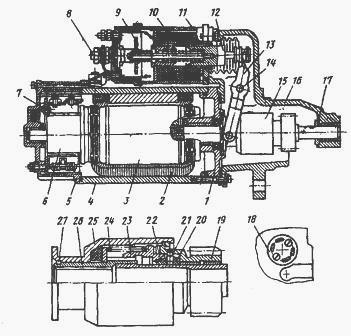 Járműmotor Kamaz-5320 rendszer és az elektromos önindító