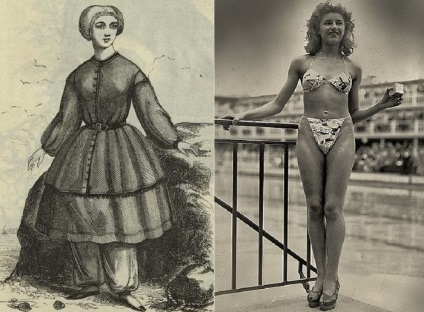 Evoluția unui costum de baie de la rochii greoaie la un bikini