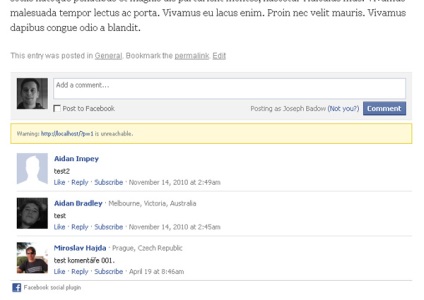 Cum de a adăuga comentarii pe Facebook la site-ul wordpress