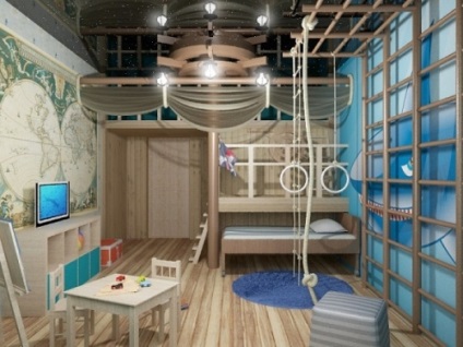 Cum să proiectați din punct de vedere economic o cameră a unui copil în stil marin