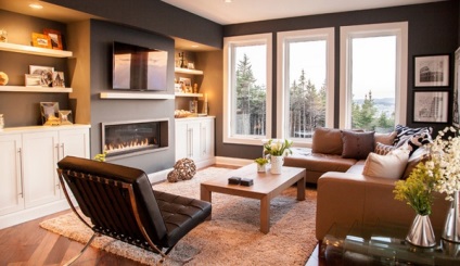 Hogyan válasszuk ki a szín a falakon a nappaliban - a bútorok otthonában, belsőépítészet és bútor