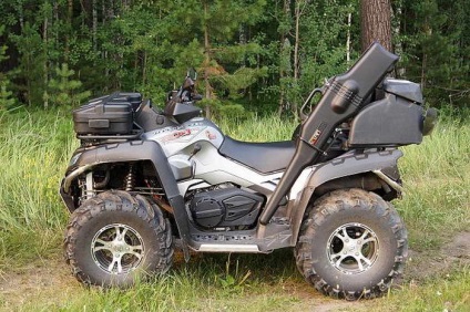 Fixarea cutiei sau a suportului pentru pistol pe ATV-ul pregătit pentru vânătoare