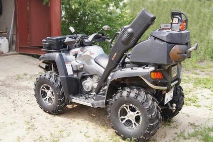 Fixarea cutiei sau a suportului pentru pistol pe ATV-ul pregătit pentru vânătoare