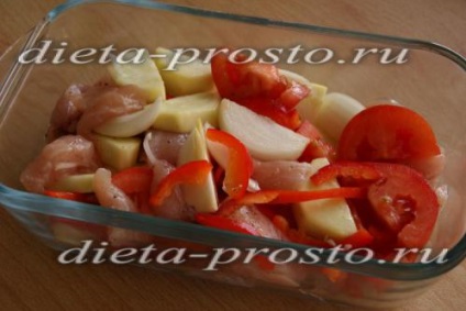 File de pui, coapte in cuptor cu legume - Dieta duca