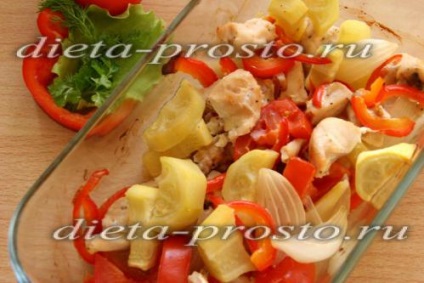File de pui, coapte in cuptor cu legume - Dieta duca