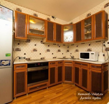 Linóleum a konyhában - kortárs modellek a belső (25 fotó)