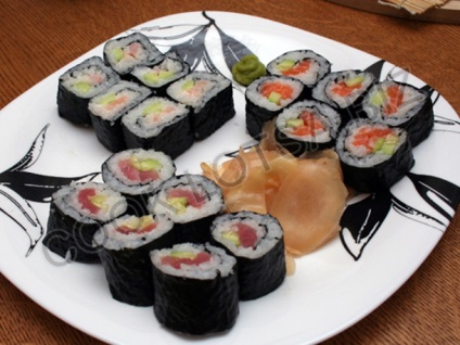 Maki Sushi, syake maki, EBI maki - ízletes házi lépésre recept fotók