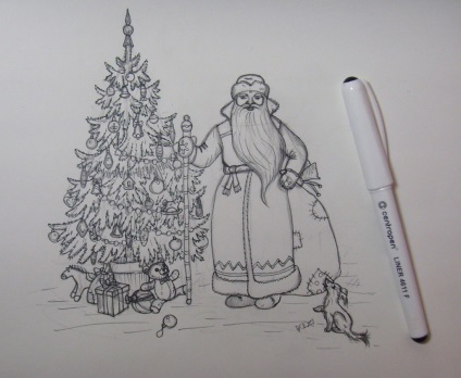 Pagina lui Mama - interese, creativitate, hobby-uri - cum să atragă Moș Crăciun și pomul de Crăciun
