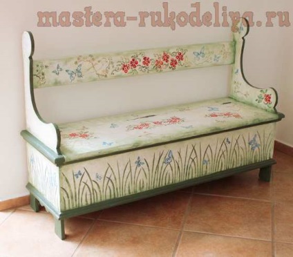 Master class pe decoupage pe banc de lemn în stil țară