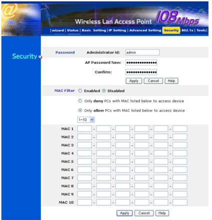 Configurarea router-ului wireless levelonewap-0003 cu suport pentru 108mbits