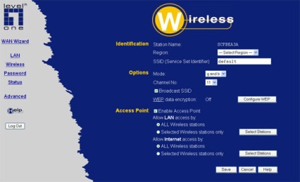 Configurarea router-ului wireless levelonewap-0003 cu suport pentru 108mbits