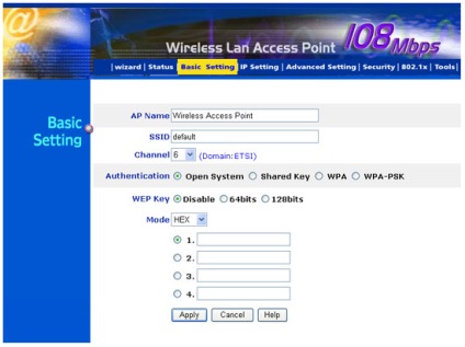 Configurarea router-ului wireless levelonewap-0003 cu suport pentru 108mbits