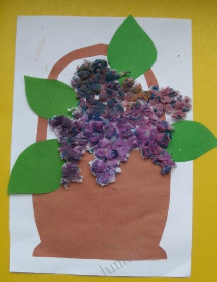 Aplicații non-tradiționale pentru copii, mozaic - idei creative din hârtie ruptă, vată de bumbac, cauciuc spumant, cereale