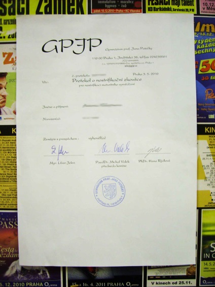 Nostrificarea certificatului - Praga și Poděbrady, educație în Republica Cehă - un portal independent de studenți